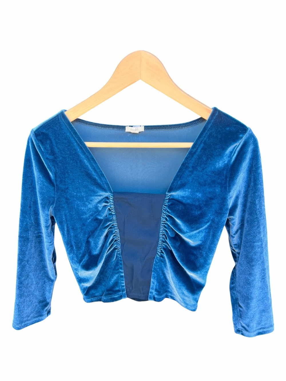 Navy Blue Velvet Crop Top Size S